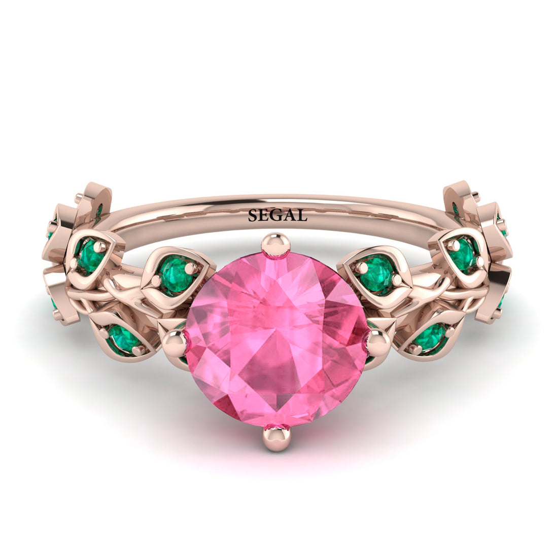 Leaves All Around Pink Moissanite Ring - Sydney 2ct  No. 805